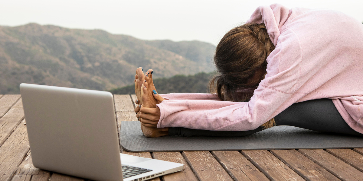 Woman Stretching.